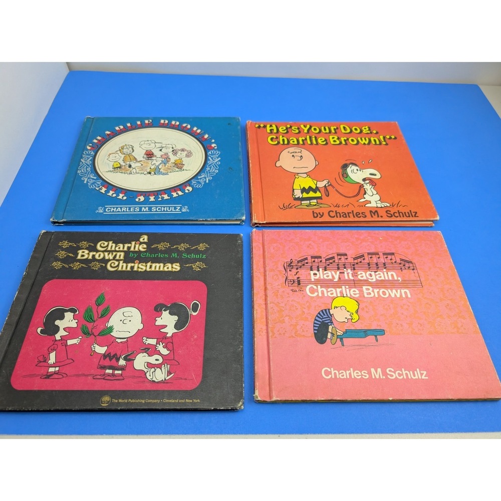 1960s First Printing Charlie Brown Christmas All Stars Childrens Books Lot of 4